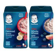 保税 美国嘉宝Gerber蓝莓香蕉草莓燕麦米粉高钙铁宝宝辅食2罐装