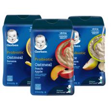 保税 美国嘉宝Gerber2段黄桃香蕉苹果米粉组合宝宝辅食米糊