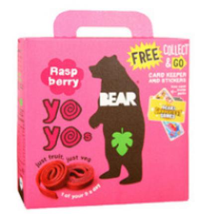 英国小熊BEAR PAWS水果卷YOYO覆盆子味进口宝宝零食 5袋盒装